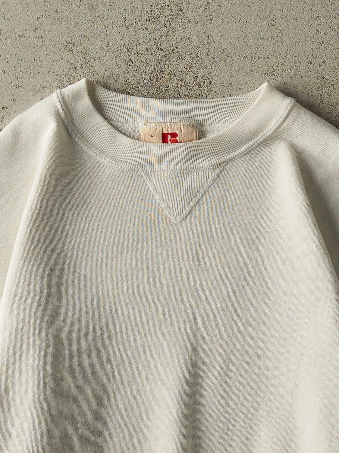 Vintage 80s White Russell Athletic Blank Crewneck (M) sold by Rebalance Vintage product image thumbnail 2