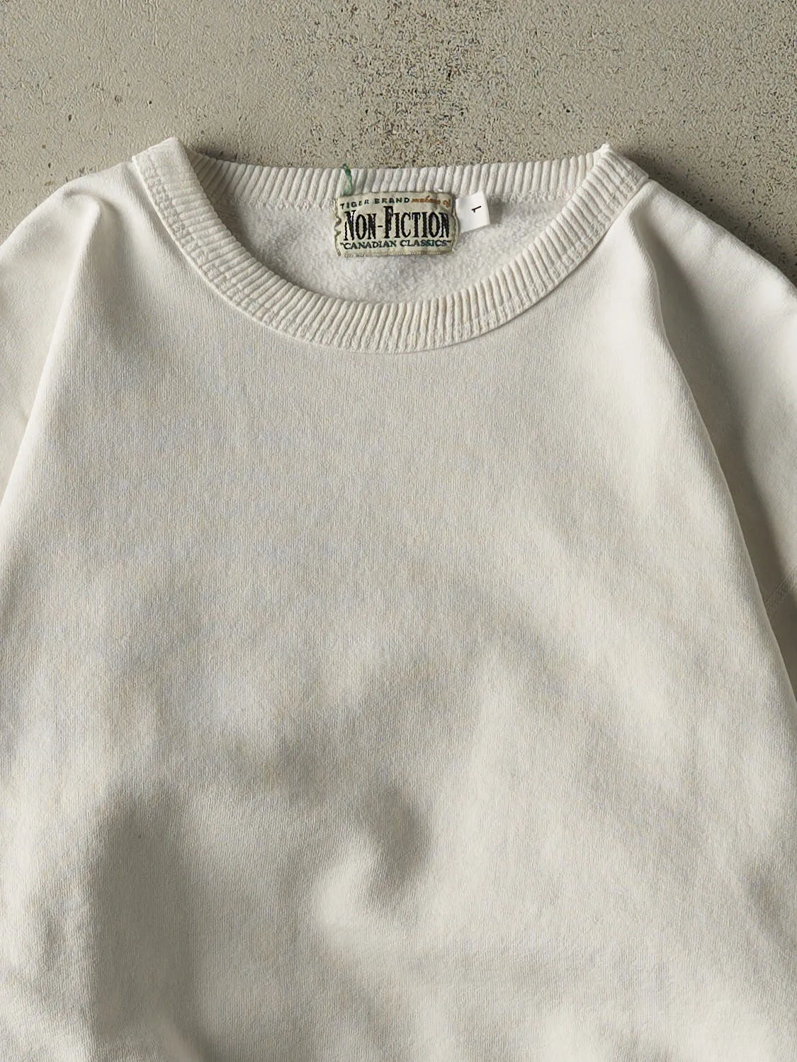 Vintage 90s White Blank Crewneck (L) sold by Rebalance Vintage product image thumbnail 2