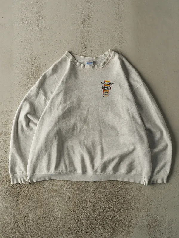 Vintage 10' Heather Grey Dan The Sign Man Racing Boxy Crewneck (XL) sold by Rebalance Vintage