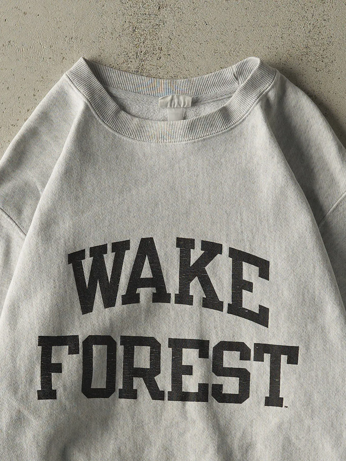Vintage 90s Heather Grey Wake Forest Champion Reverse Weave Crewneck (S/M) sold by Rebalance Vintage product image thumbnail 2