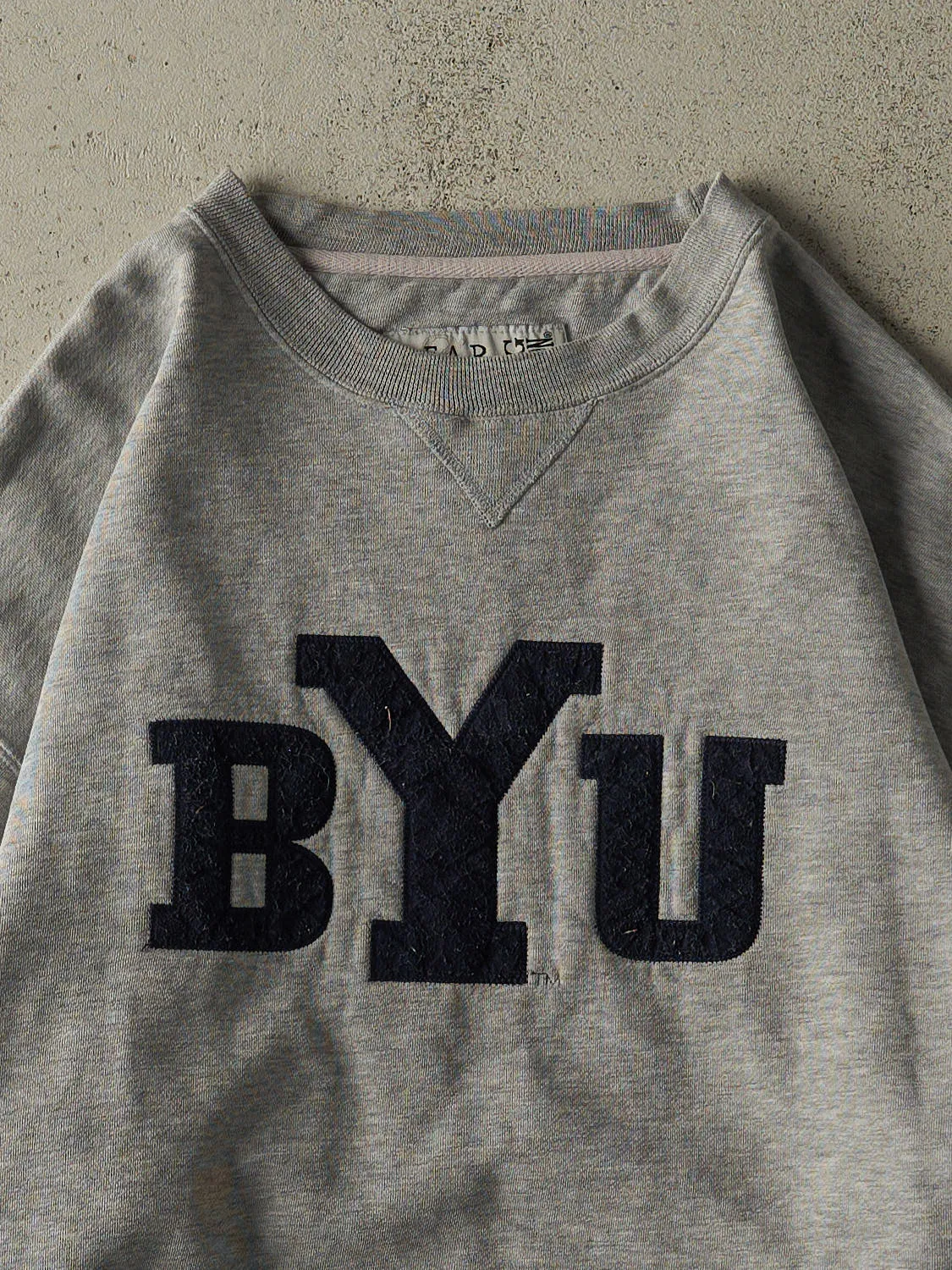 Vintage 90s Grey BYU Embroidered Crewneck (M) sold by Rebalance Vintage product image thumbnail 2