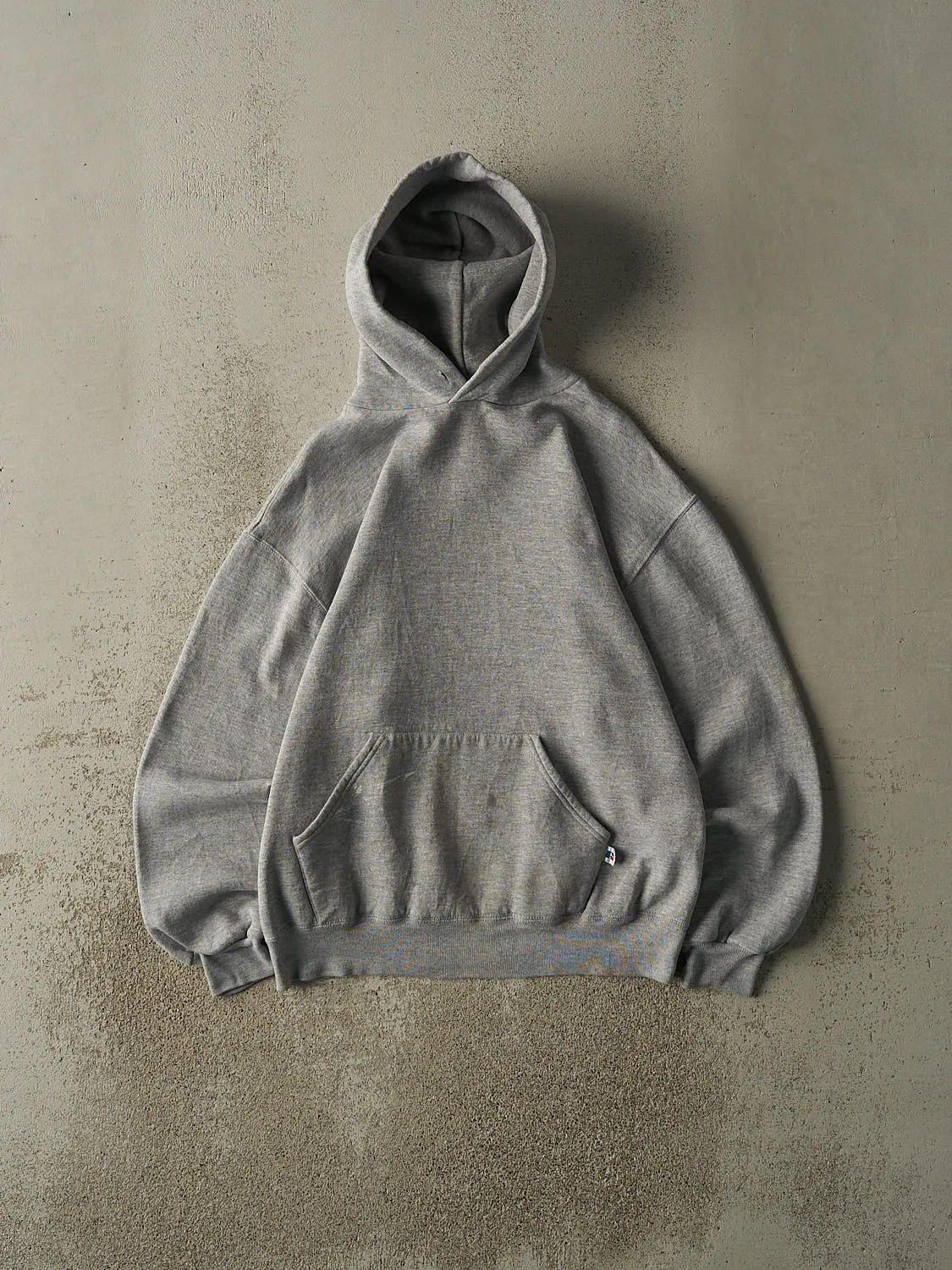 Vintage 90s Grey Russell Athletic Blank Hoodie (S/M) sold by Rebalance Vintage