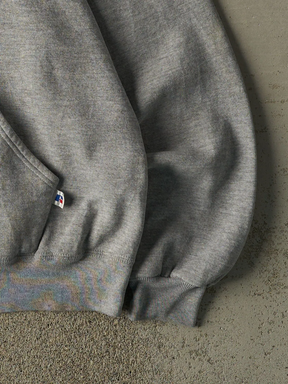 Vintage 90s Grey Russell Athletic Blank Hoodie (S/M) sold by Rebalance Vintage product image thumbnail 3