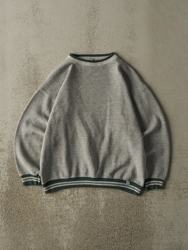 Vintage 90s Grey Discus Athletic Ribbed Crewneck (S) sold by Rebalance Vintage