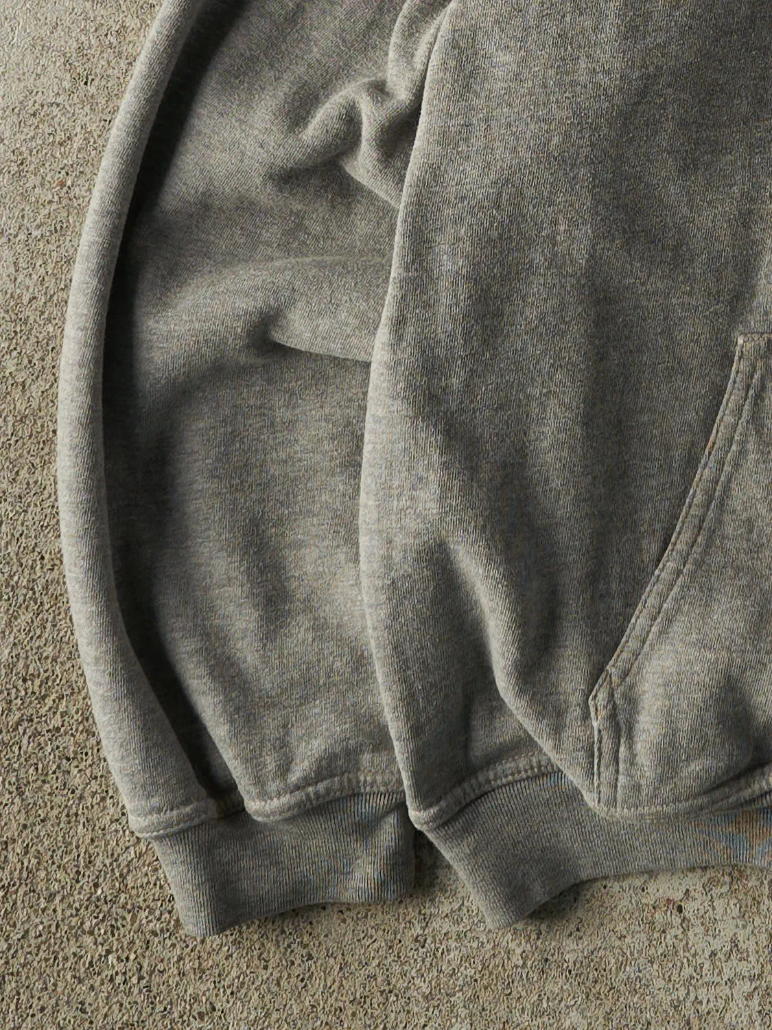 Vintage 90s Grey Blank Thermal Lined Zip Up Hoodie (L/XL) sold by Rebalance Vintage product image thumbnail 3