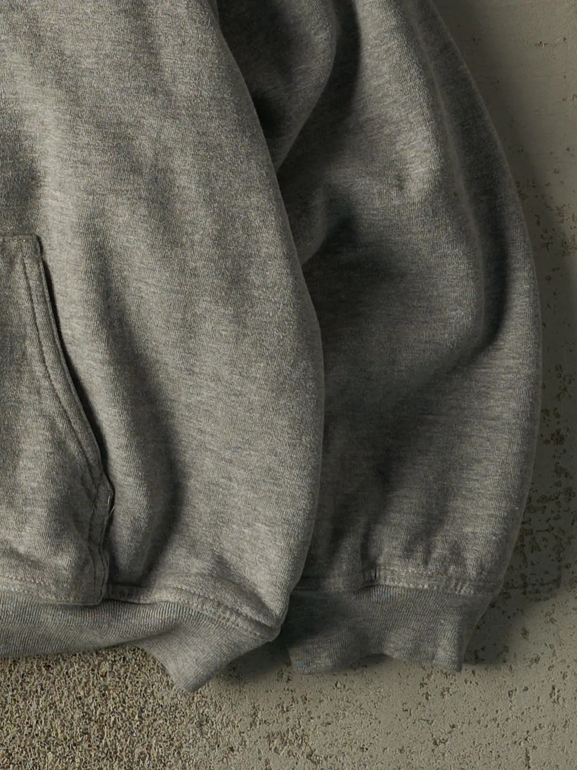 Vintage 90s Grey Blank Thermal Lined Zip Up Hoodie (L/XL) sold by Rebalance Vintage product image thumbnail 4