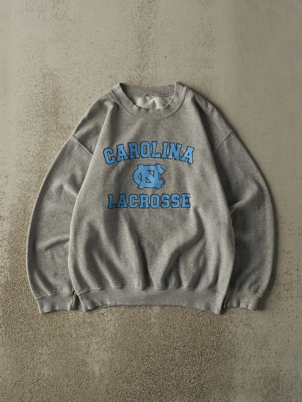 Vintage 90s Grey University of North Carolina Lacrosse Crewneck (S/M) sold by Rebalance Vintage
