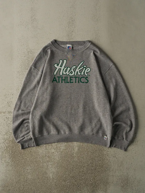 Vintage 90s Grey Huskie Athletics Russell Athletic Crewneck (L) sold by Rebalance Vintage