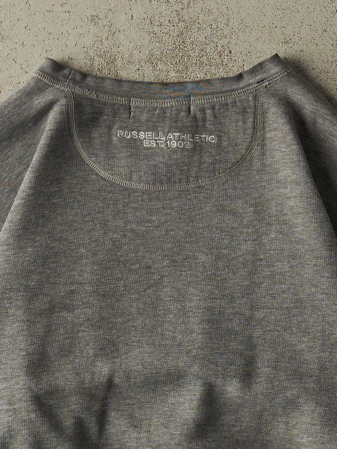 Vintage 90s Grey University of Montana Embroidered Russell Athletic Crewneck (L/XL) sold by Rebalance Vintage product image thumbnail 4