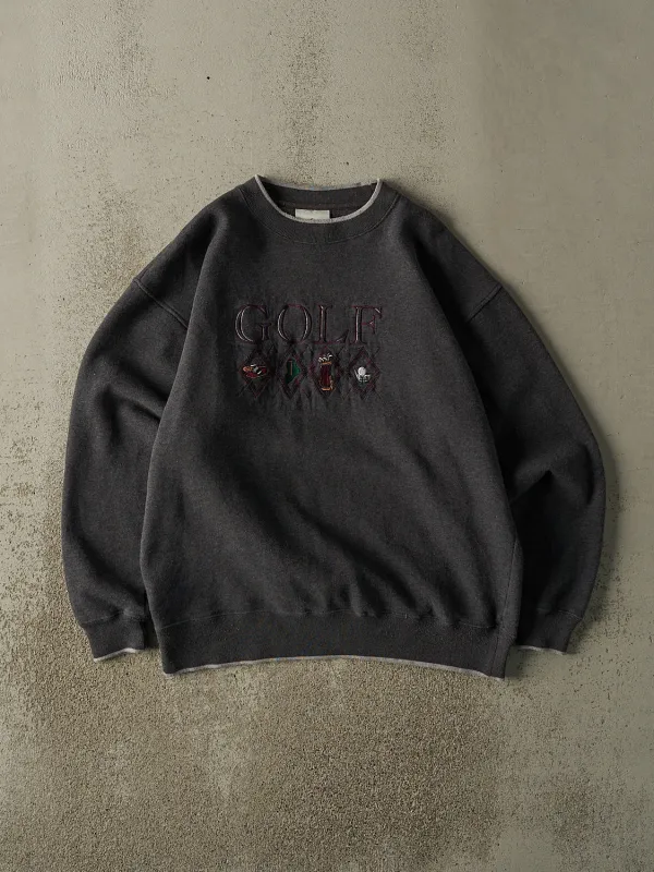 Vintage 80s Charcoal Grey Golf Embroidered Crewneck (L/XL) sold by Rebalance Vintage