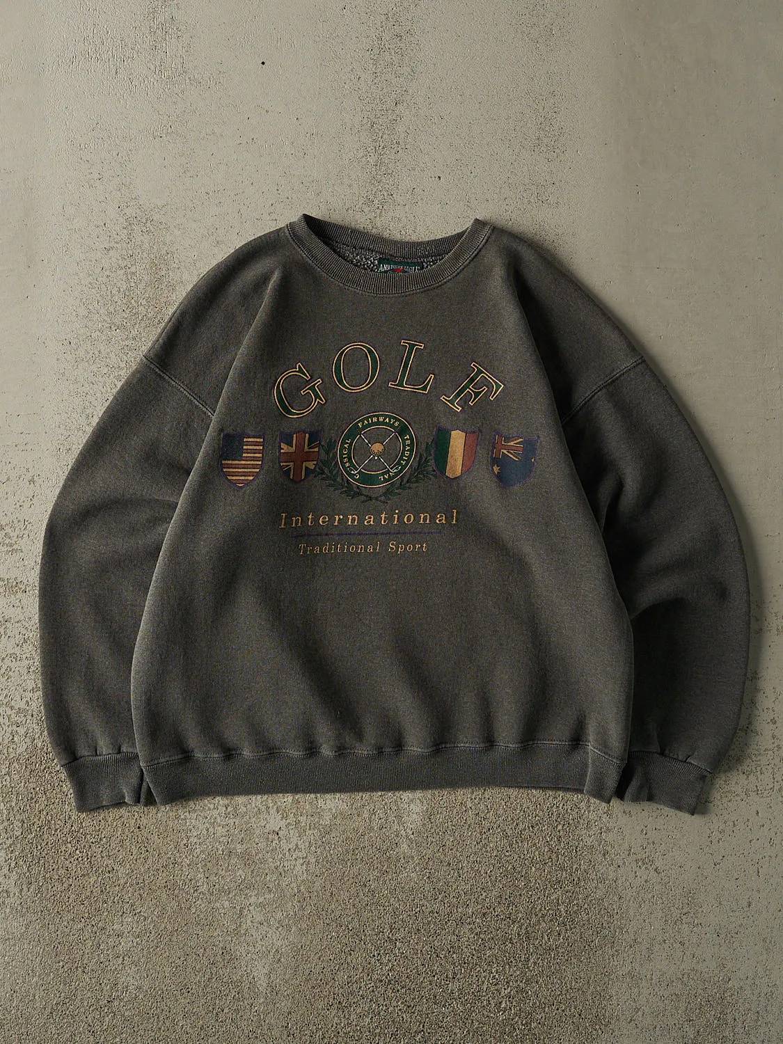 Vintage 90s Charcoal Grey Golf Crewneck (M/L) sold by Rebalance Vintage