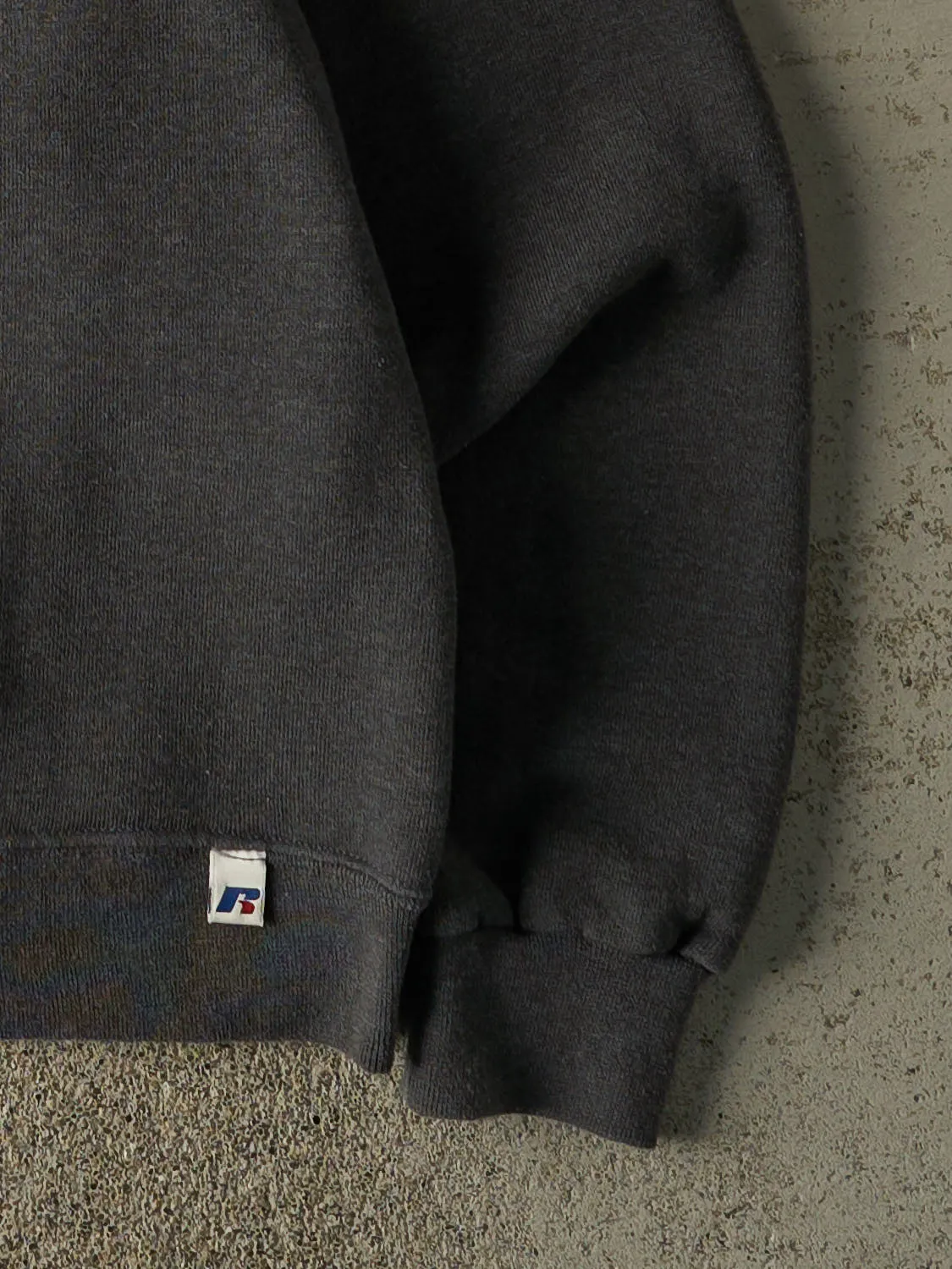 Vintage Y2K Charcoal Grey Russell Athletic Blank Crewneck (M) sold by Rebalance Vintage product image thumbnail 4