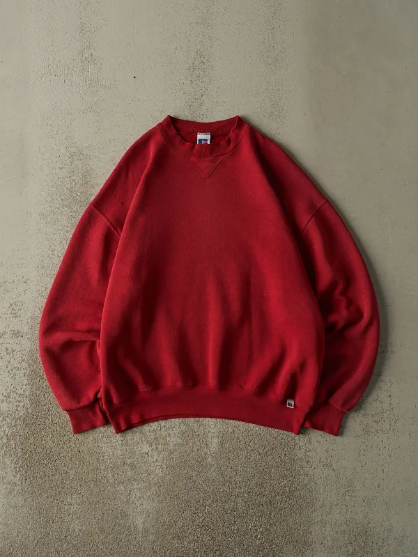 Vintage 90s Red Russell Athletic Blank Crewneck (L) sold by Rebalance Vintage