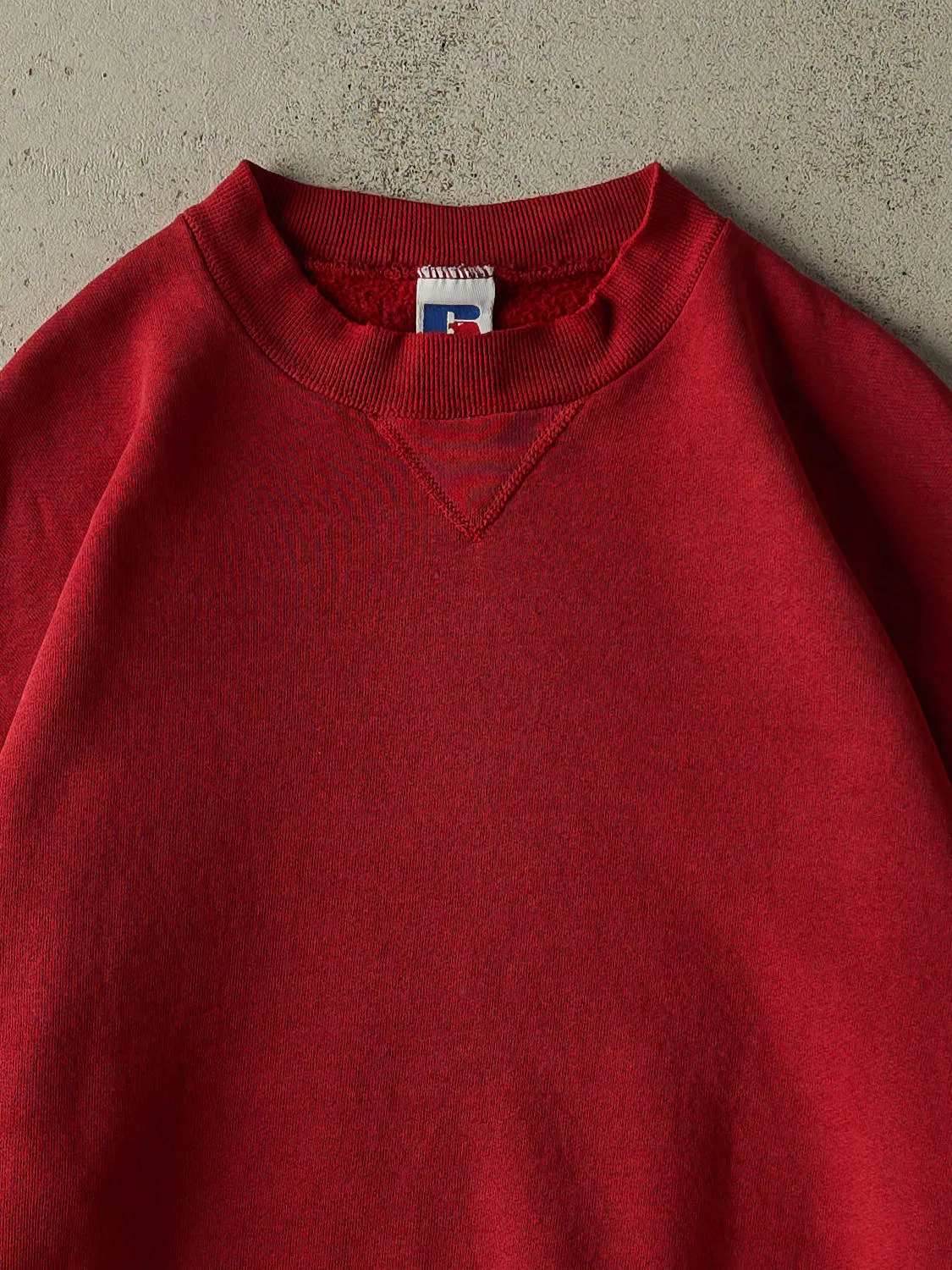 Vintage 90s Red Russell Athletic Blank Crewneck (L) sold by Rebalance Vintage product image thumbnail 2