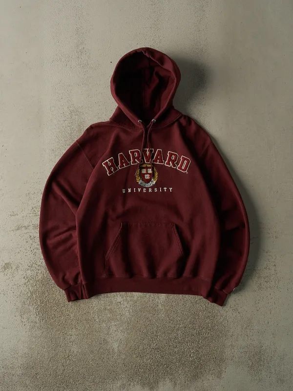 Vintage Y2K Burgundy Harvard University Embroidered Hoodie (S/M) sold by Rebalance Vintage