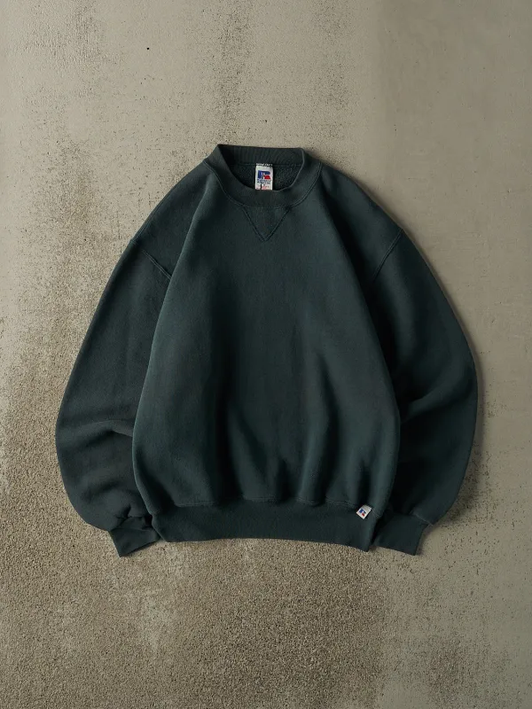 Vintage 90s Green Russell Athletic Blank Crewneck (S/M) sold by Rebalance Vintage