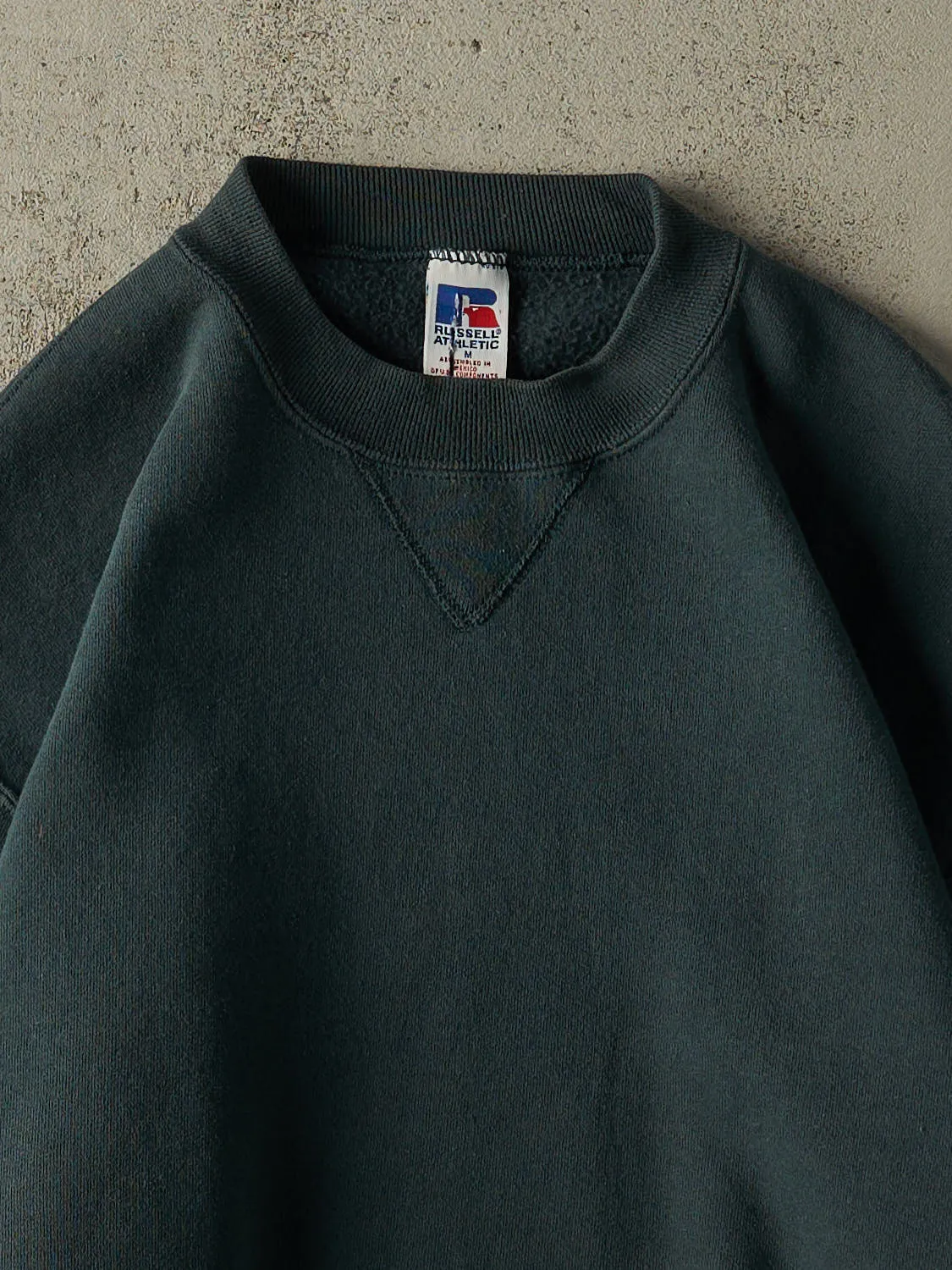 Vintage 90s Green Russell Athletic Blank Crewneck (S/M) sold by Rebalance Vintage product image thumbnail 2