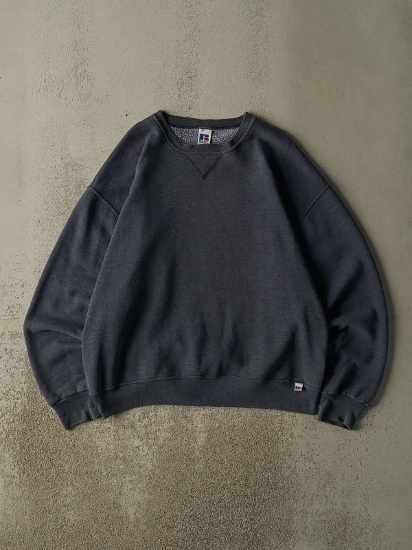 Vintage 90s Washed Blue Russell Athletic Blank Crewneck (XL) sold by Rebalance Vintage