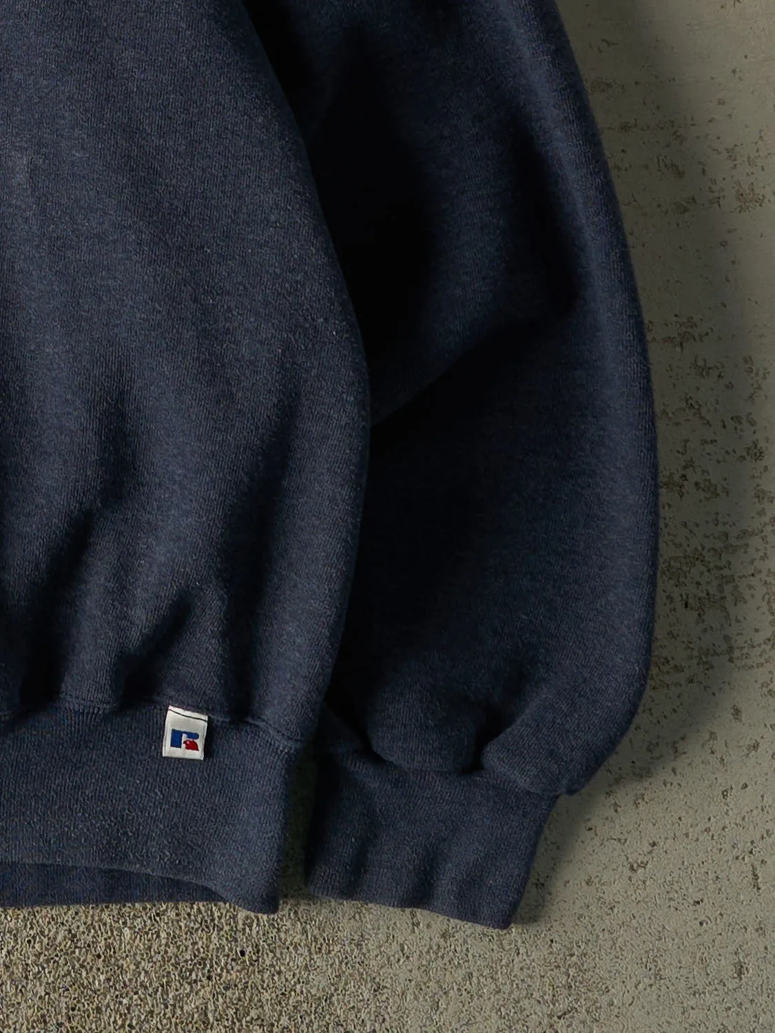 Vintage 90s Washed Navy Blue Russell Athletic Blank Crewneck (XL) sold by Rebalance Vintage product image thumbnail 4