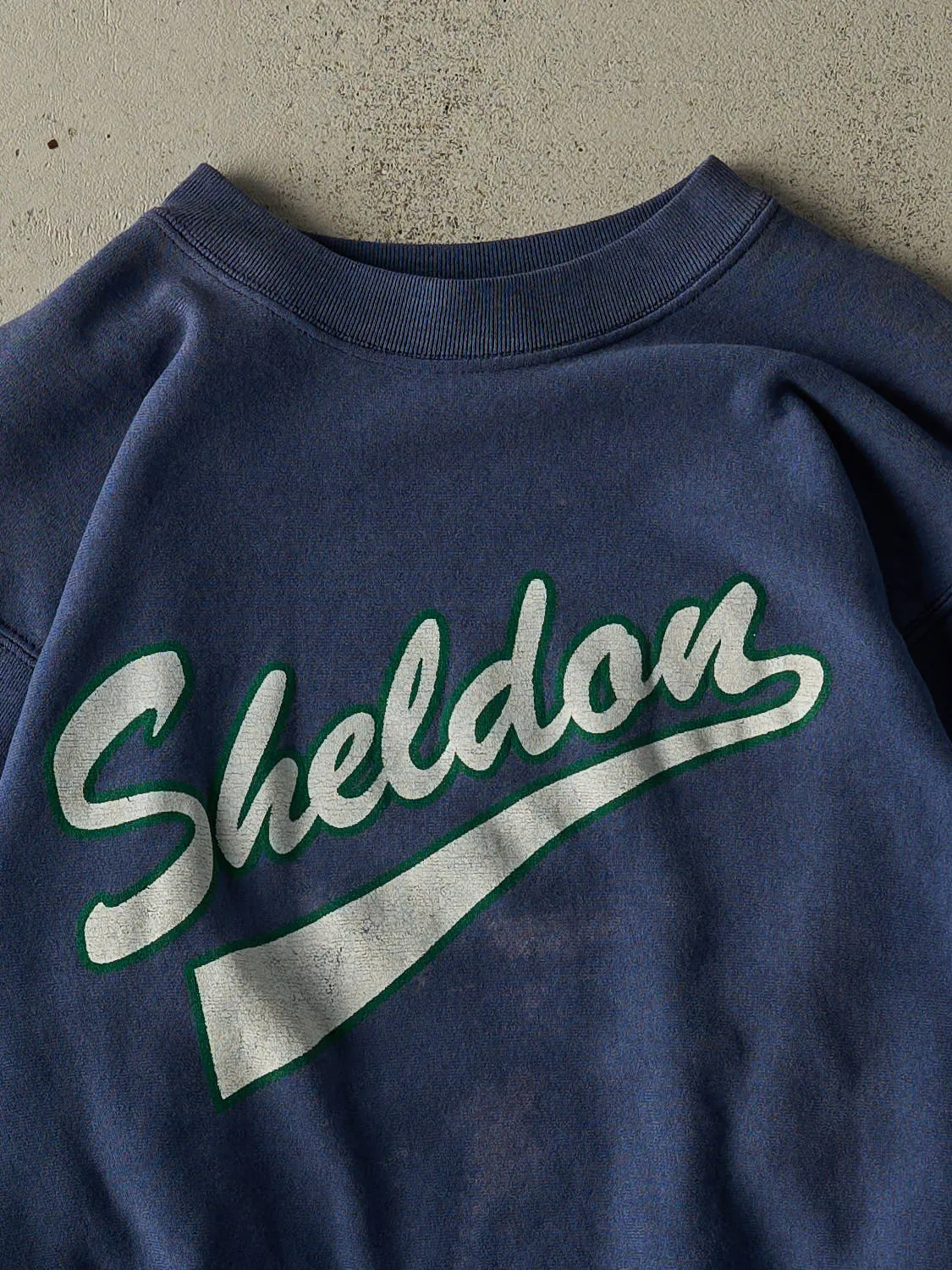 Vintage 80s Navy Blue Sheldon Crewneck (L) sold by Rebalance Vintage product image thumbnail 2