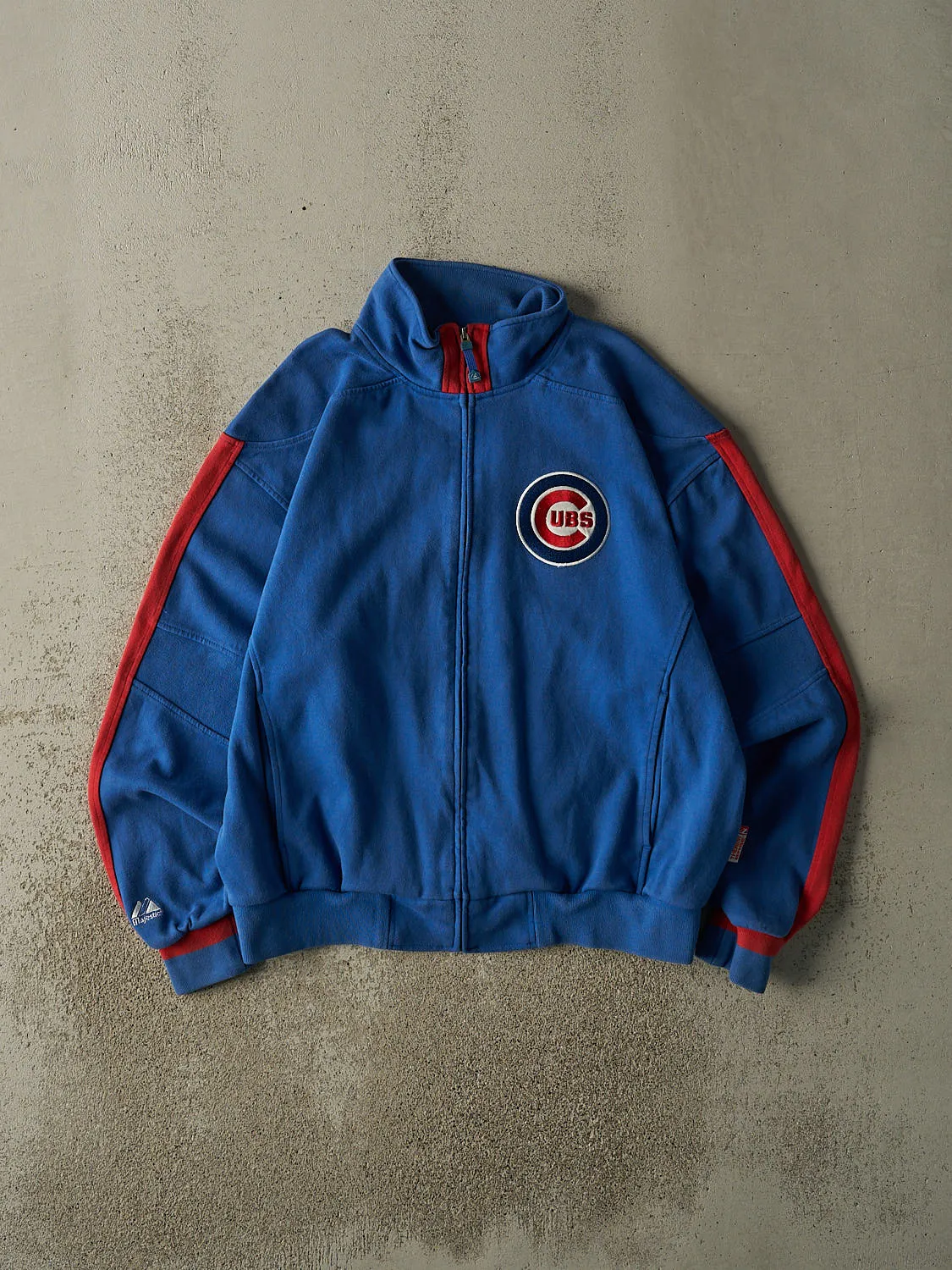 Vintage Y2K Blue Chicago Cubs Embroidered Zip Up Sweatshirt (L) sold by Rebalance Vintage