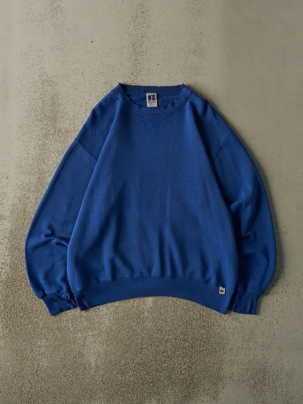 Vintage 90s Blue Russell Athletic Blank Crewneck (M) sold by Rebalance Vintage