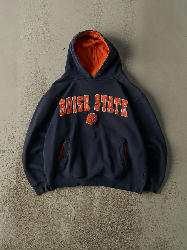 Vintage Y2K Navy Blue Boise State Embroidered Boxy Hoodie (M) sold by Rebalance Vintage