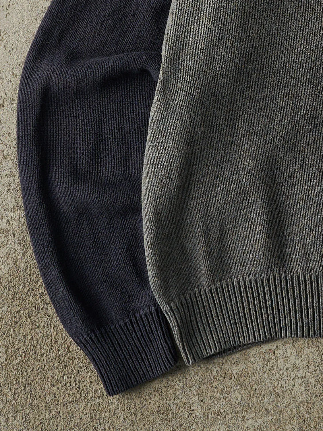 Vintage 90s Navy Blue & Grey Knit Pullover (L) sold by Rebalance Vintage product image thumbnail 3