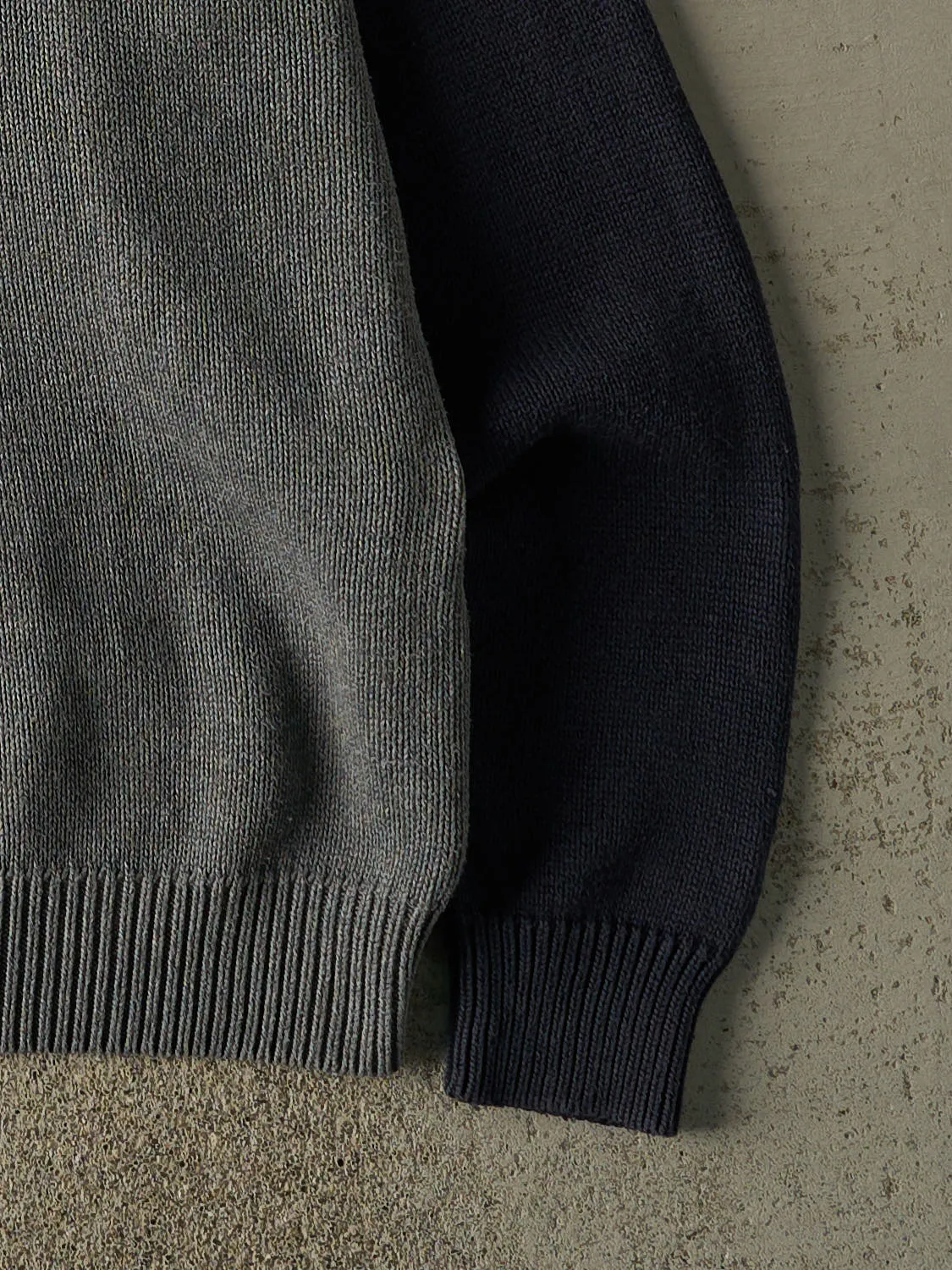 Vintage 90s Navy Blue & Grey Knit Pullover (L) sold by Rebalance Vintage product image thumbnail 4