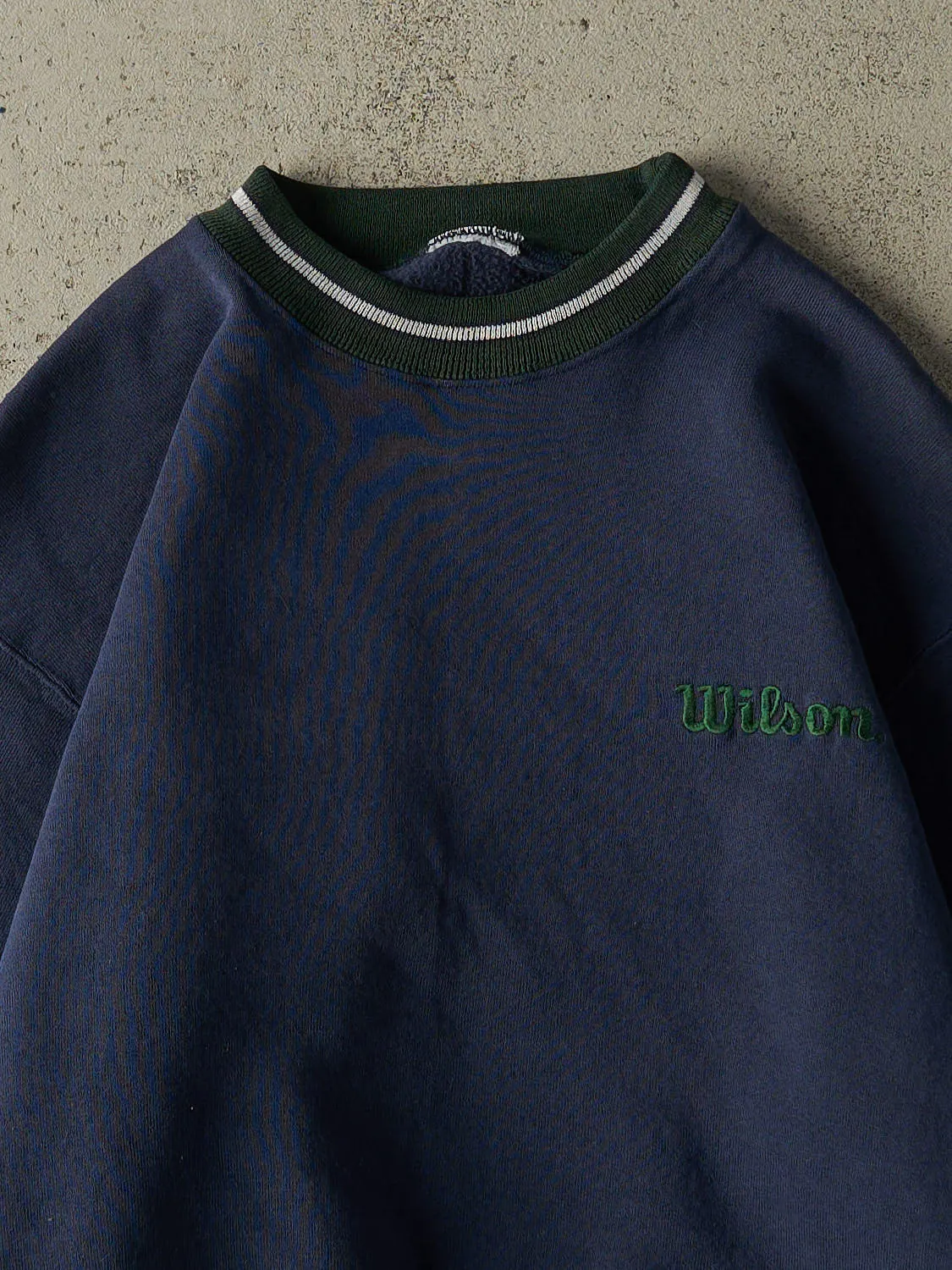 Vintage 90s Navy Blue Wilson Embroidered Crewneck (S/M) sold by Rebalance Vintage product image thumbnail 2