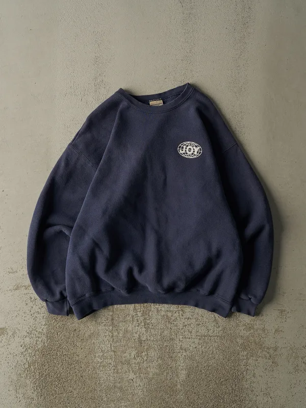 Vintage 90s Navy Blue Joy Logo Crewneck (L/XL) sold by Rebalance Vintage