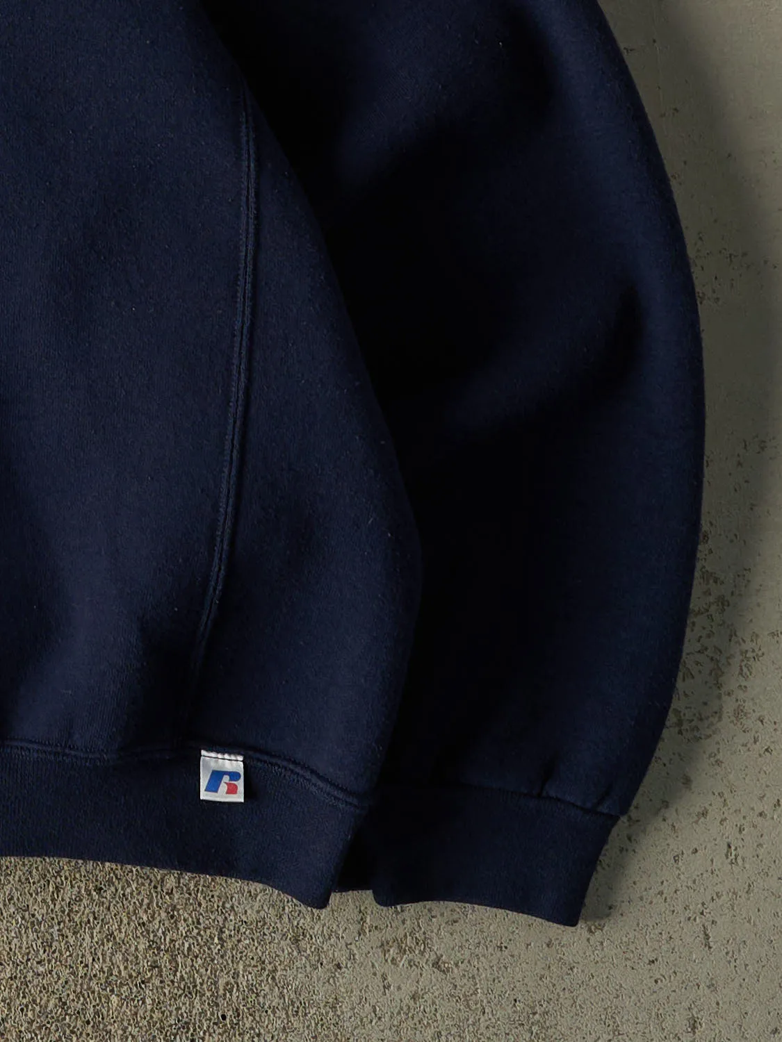 Vintage Y2K Navy Blue Russell Athletic Blank Crewneck (XXL) sold by Rebalance Vintage product image thumbnail 4