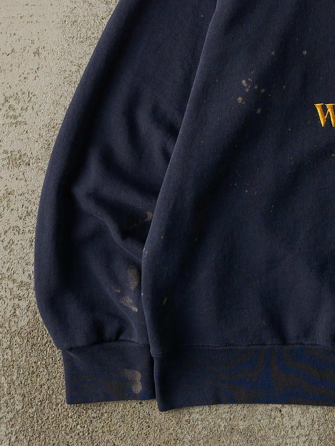 Vintage 90s Navy Blue University of Michigan Wolverines Embroidered Crewneck (L/XL) sold by Rebalance Vintage product image thumbnail 3