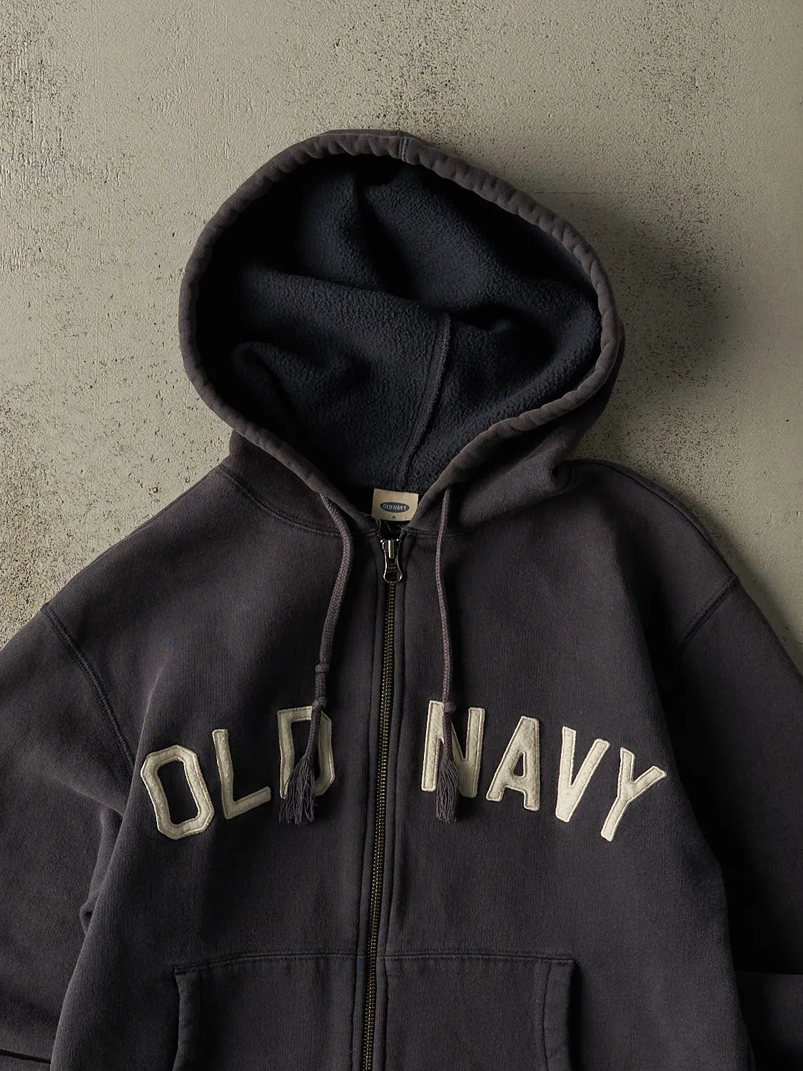 Vintage Y2K Navy Blue Old Navy Embroidered Zip Up Hoodie (S) sold by Rebalance Vintage product image thumbnail 2