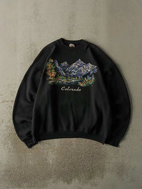 Vintage 90s Black Colorado Puff Print Nature Crewneck (XL/XXL) sold by Rebalance Vintage