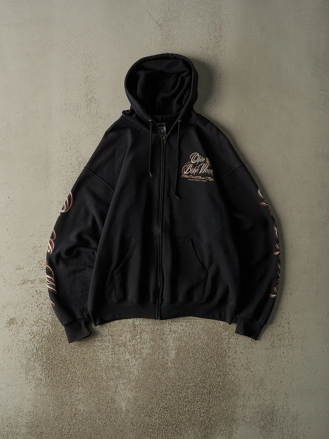Vintage 12' Black Ohio Bike Week Zip Up Hoodie (XL) sold by Rebalance Vintage