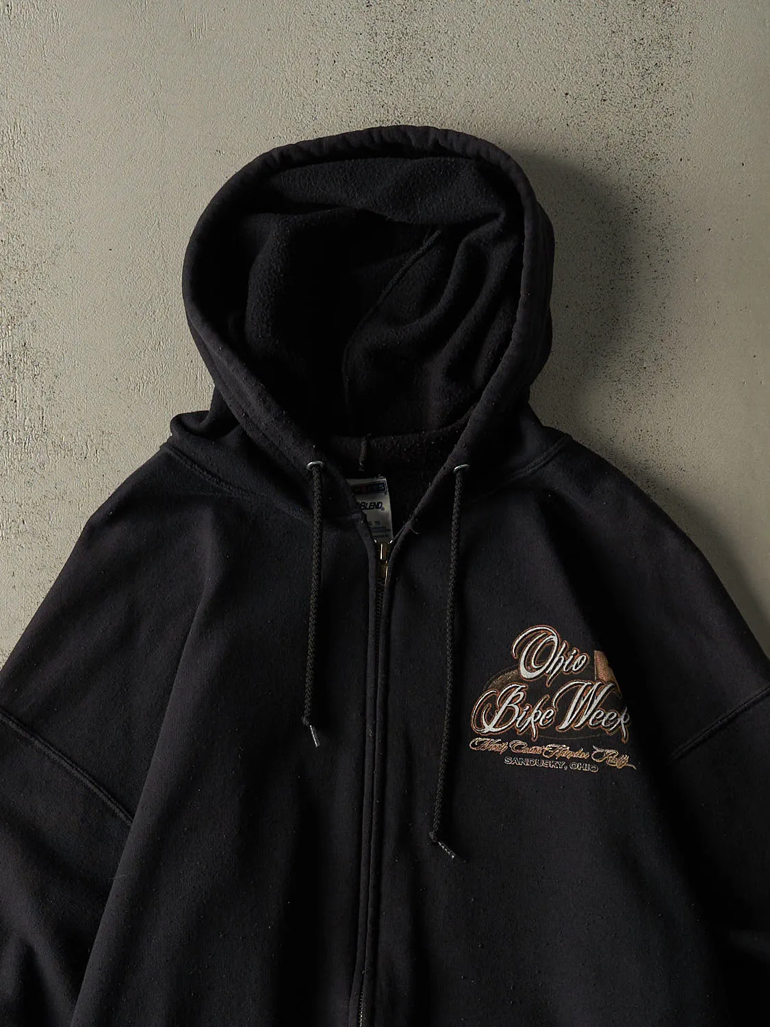 Vintage 12' Black Ohio Bike Week Zip Up Hoodie (XL) sold by Rebalance Vintage product image thumbnail 3