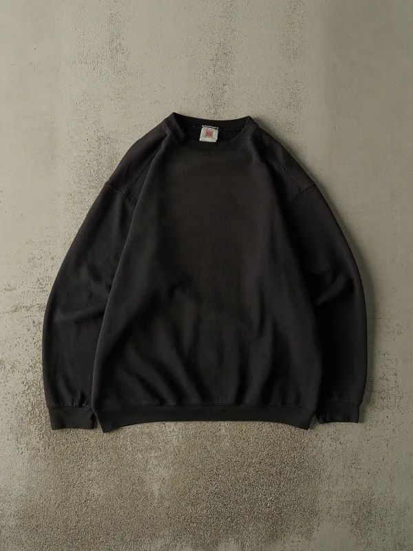 Vintage 90s Faded Black Blank Crewneck (XL) sold by Rebalance Vintage