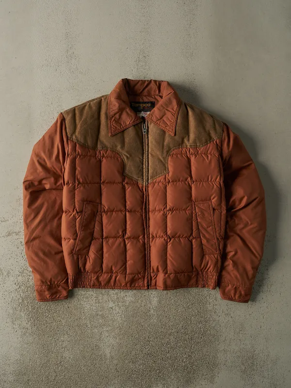 Vintage 70s Burnt Orange Western Style Puffer Jacket (L/XL) sold by Rebalance Vintage