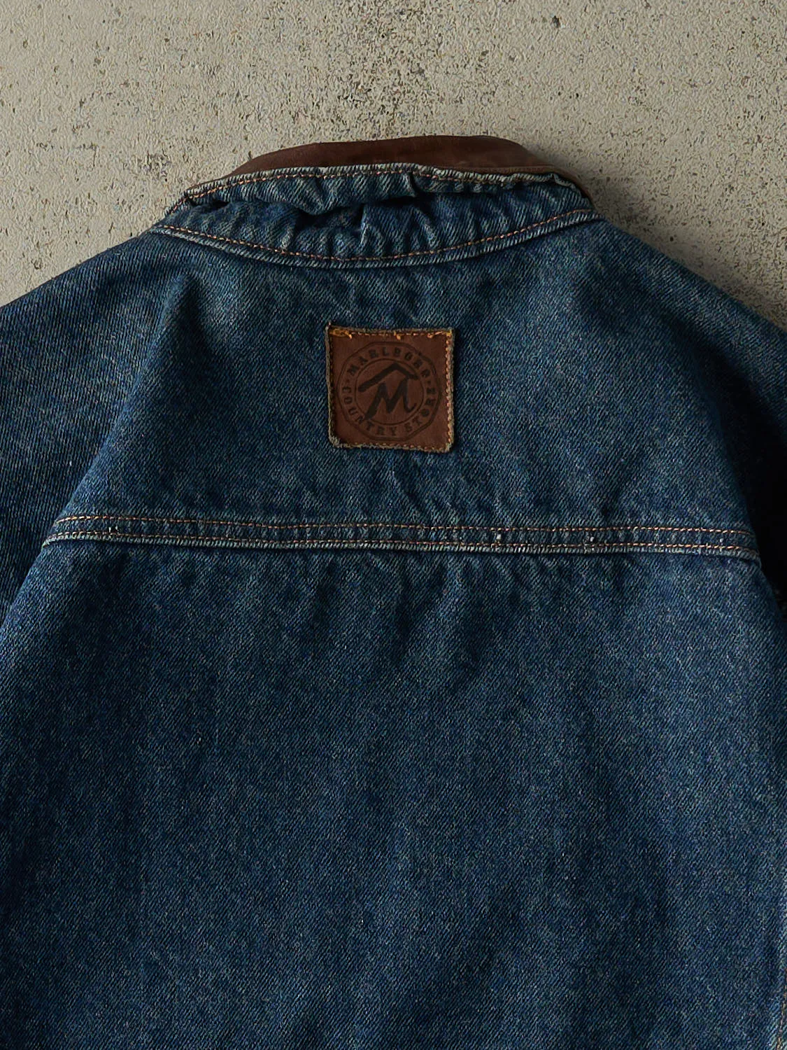 Vintage 80s Dark Wash Marlboro Jean Jacket (XL/XXL) sold by Rebalance Vintage product image thumbnail 4