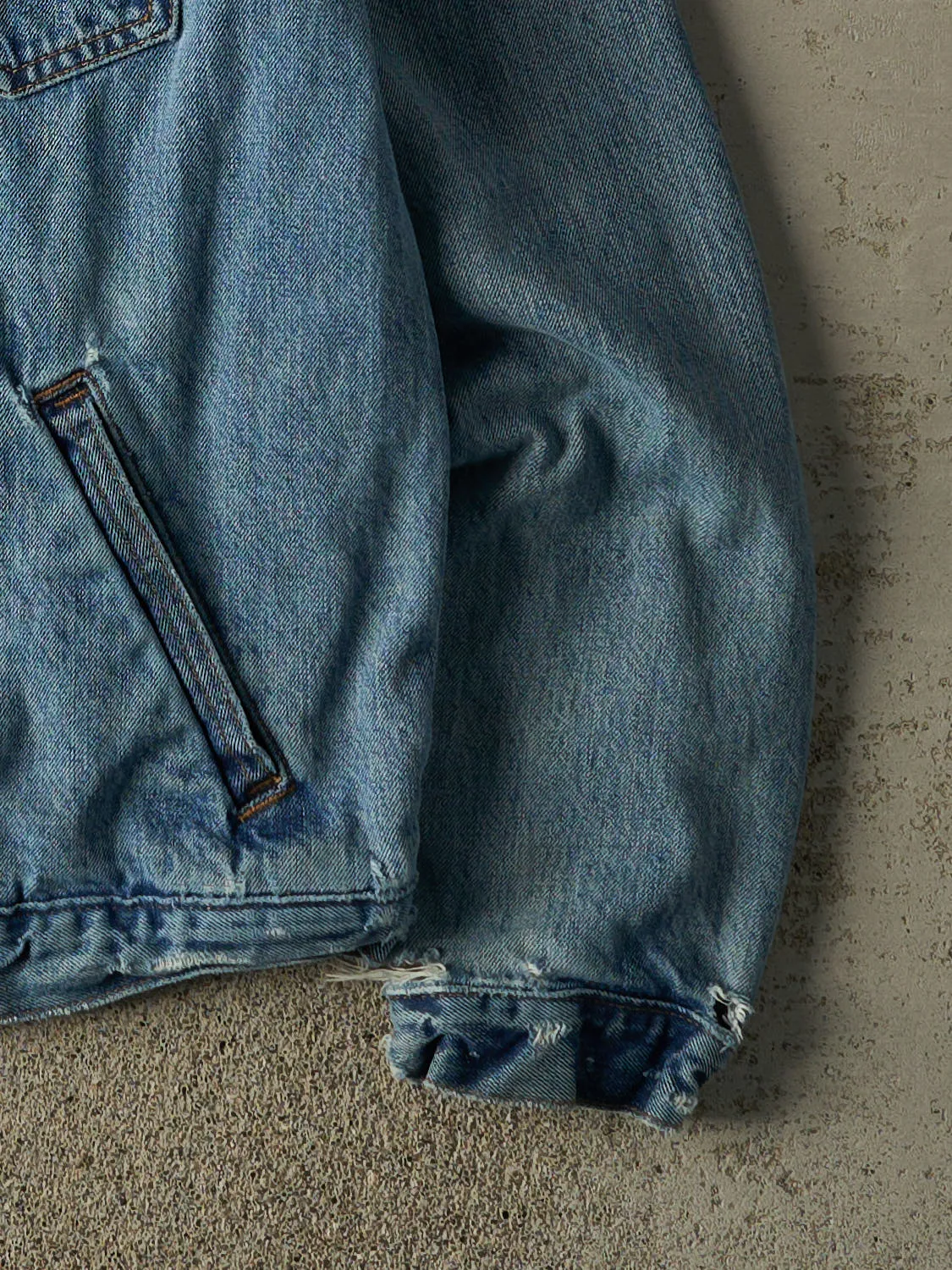 Vintage 90s Light Wash Levi's Orange Tab Jean Jacket (S) sold by Rebalance Vintage product image thumbnail 3