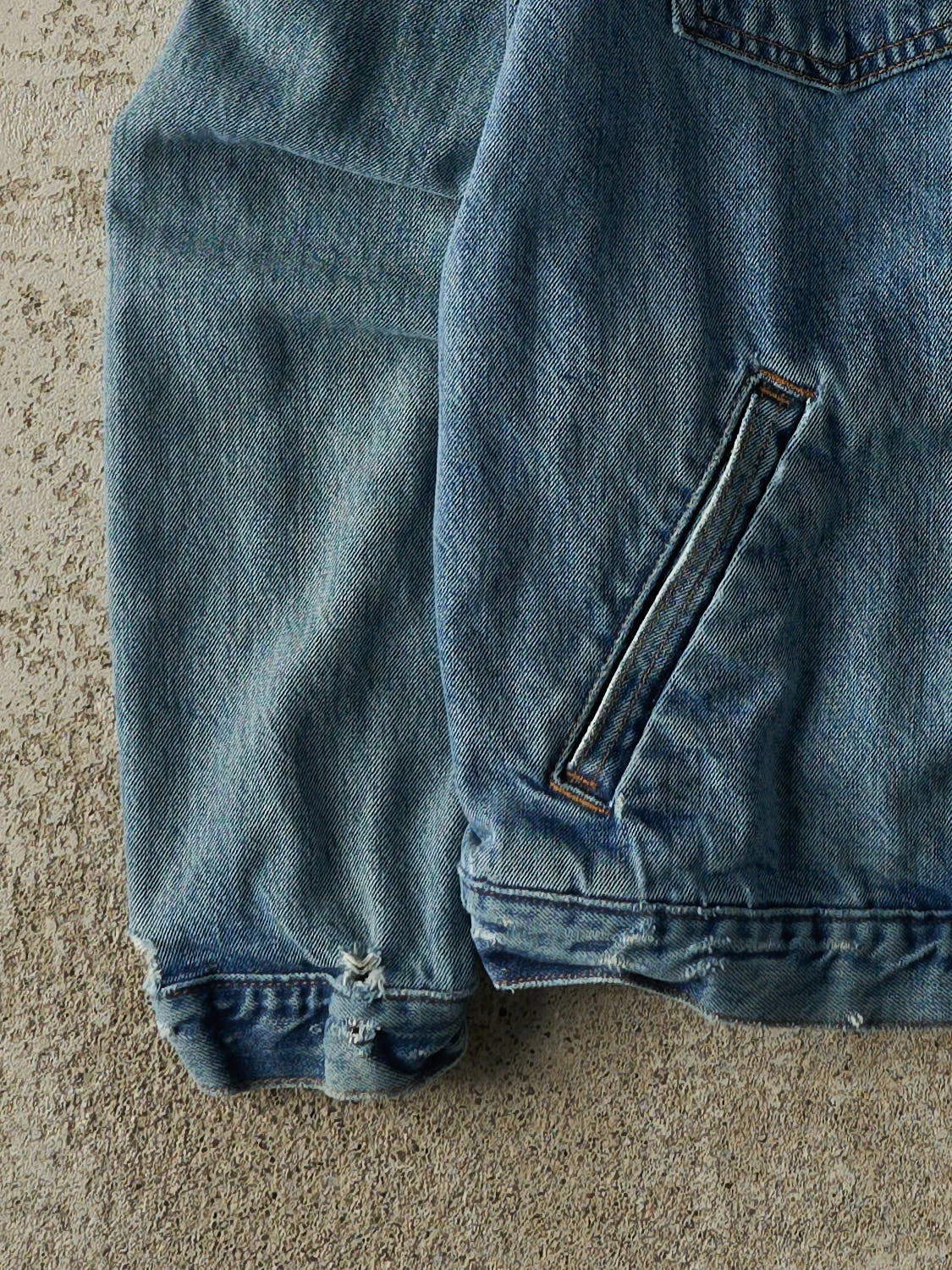 Vintage 90s Light Wash Levi's Orange Tab Jean Jacket (S) sold by Rebalance Vintage product image thumbnail 4