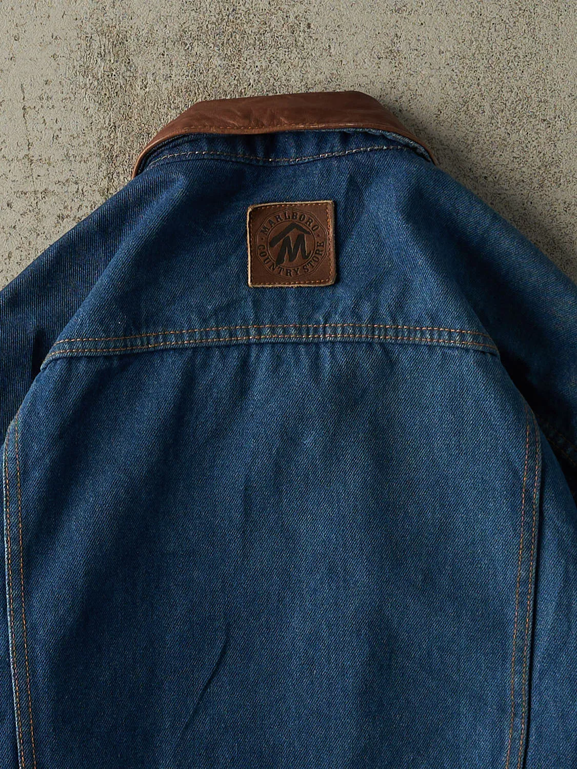 Vintage 80s Dark Wash Marlboro Denim Jacket (M/L) sold by Rebalance Vintage product image thumbnail 4