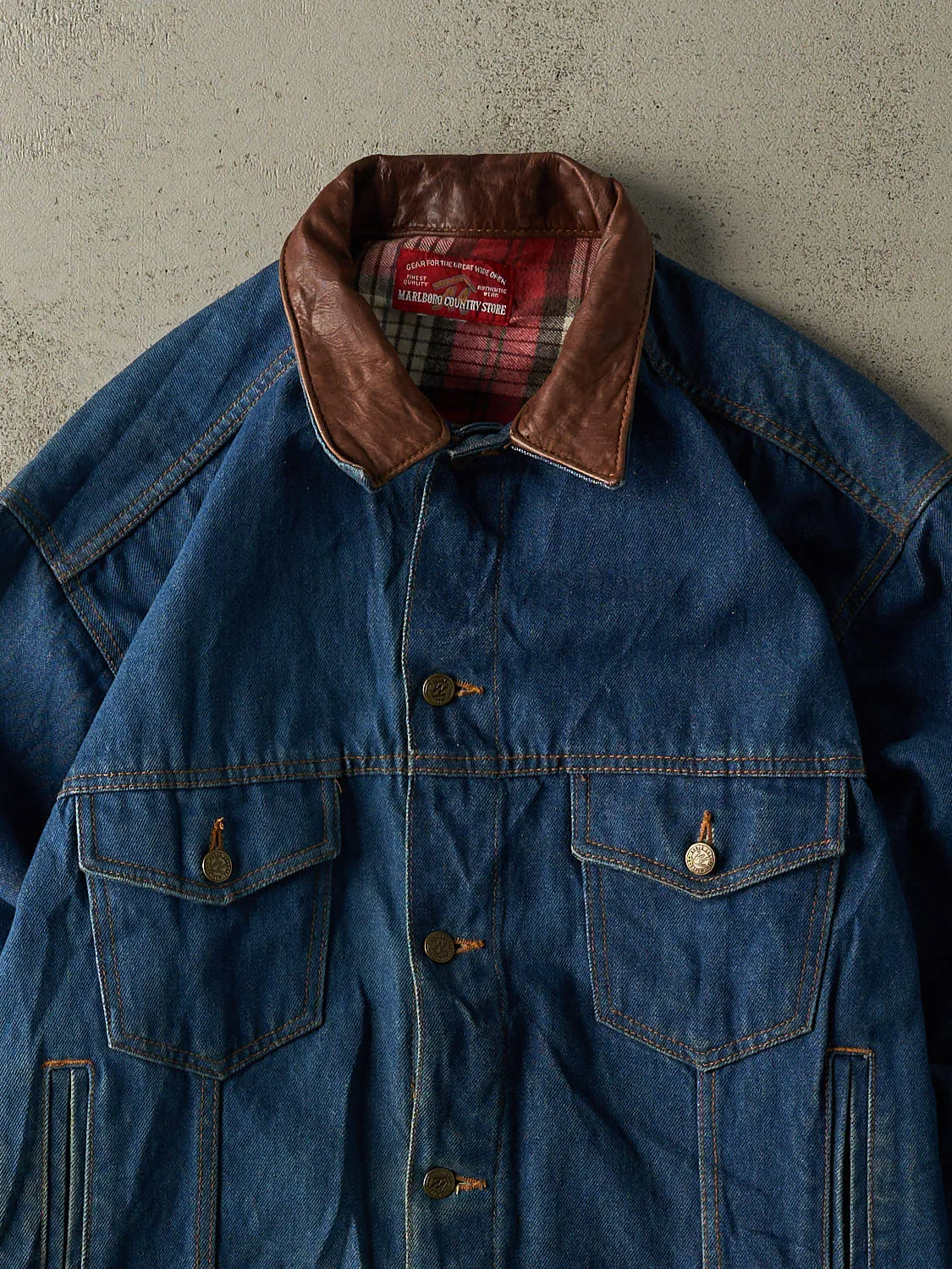 Vintage 80s Dark Wash Marlboro Denim Jacket (M/L) sold by Rebalance Vintage product image thumbnail 2