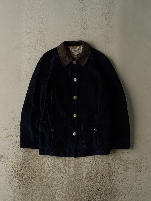 Vintage Y2K Navy Blue LL Bean Corduroy Chore Jacket (S) sold by Rebalance Vintage