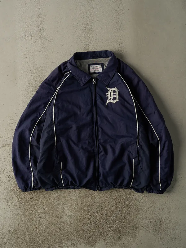 Vintage Y2K Navy Blue Detroit Tigers Embroidered Coach Jacket (XL/XXL) sold by Rebalance Vintage