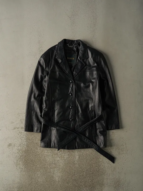 Vintage 90s Black Danier Leather Trench Coat (M/L) sold by Rebalance Vintage