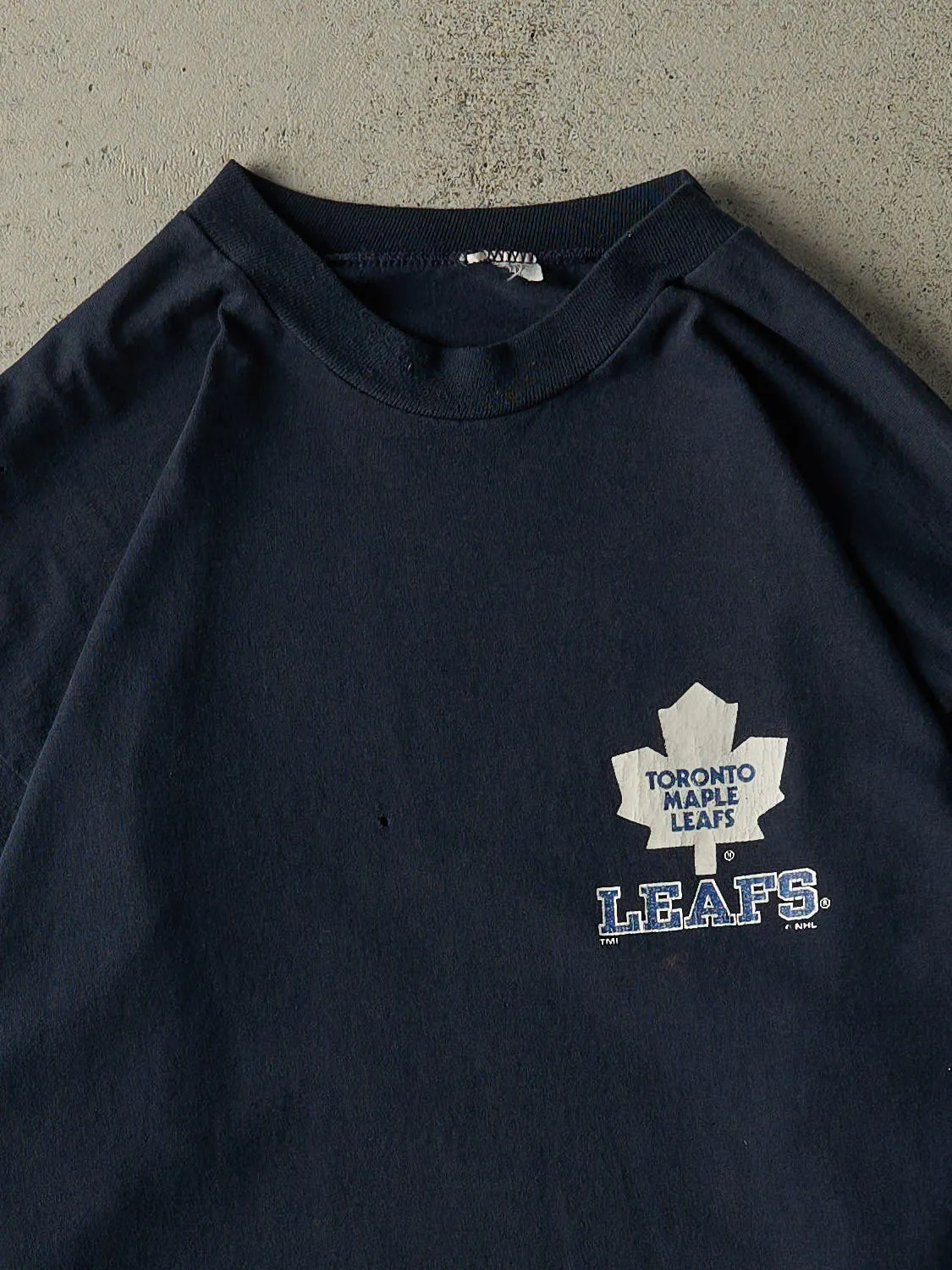 Vintage 90s Navy Blue Toronto Maple Leafs Long Sleeve (L/XL) sold by Rebalance Vintage product image thumbnail 2