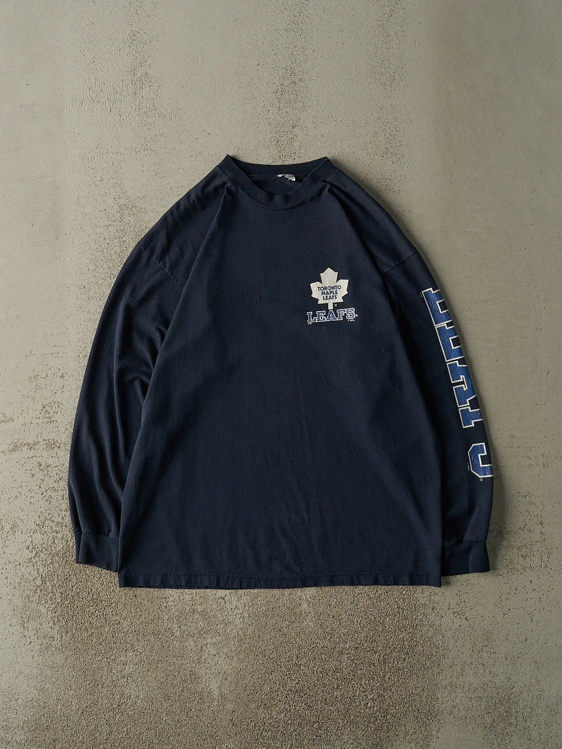 Vintage 90s Navy Blue Toronto Maple Leafs Long Sleeve (L/XL) sold by Rebalance Vintage