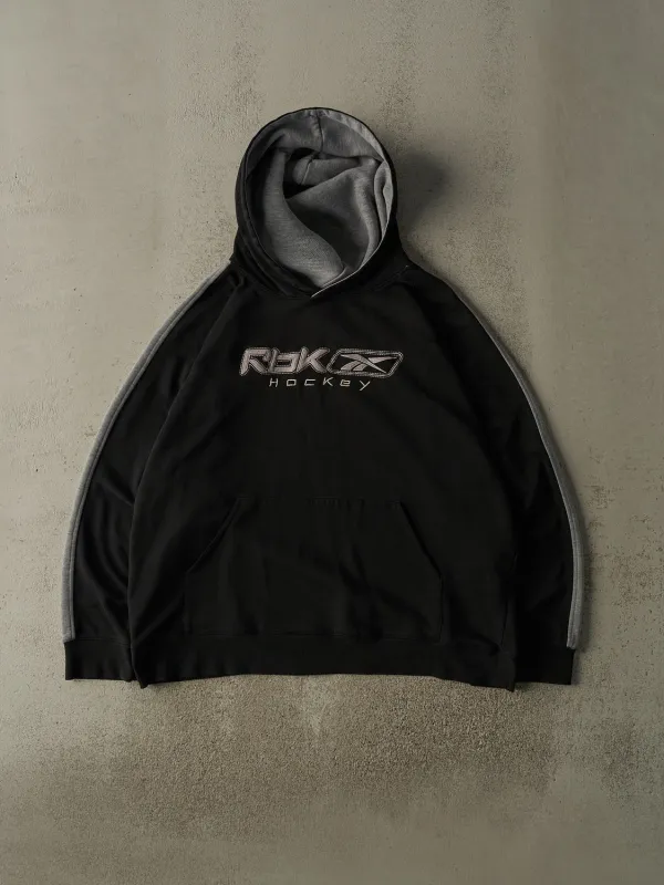 Vintage Y2K Black Reebok Hockey Embroidered Hoodie (XXL) sold by Rebalance Vintage
